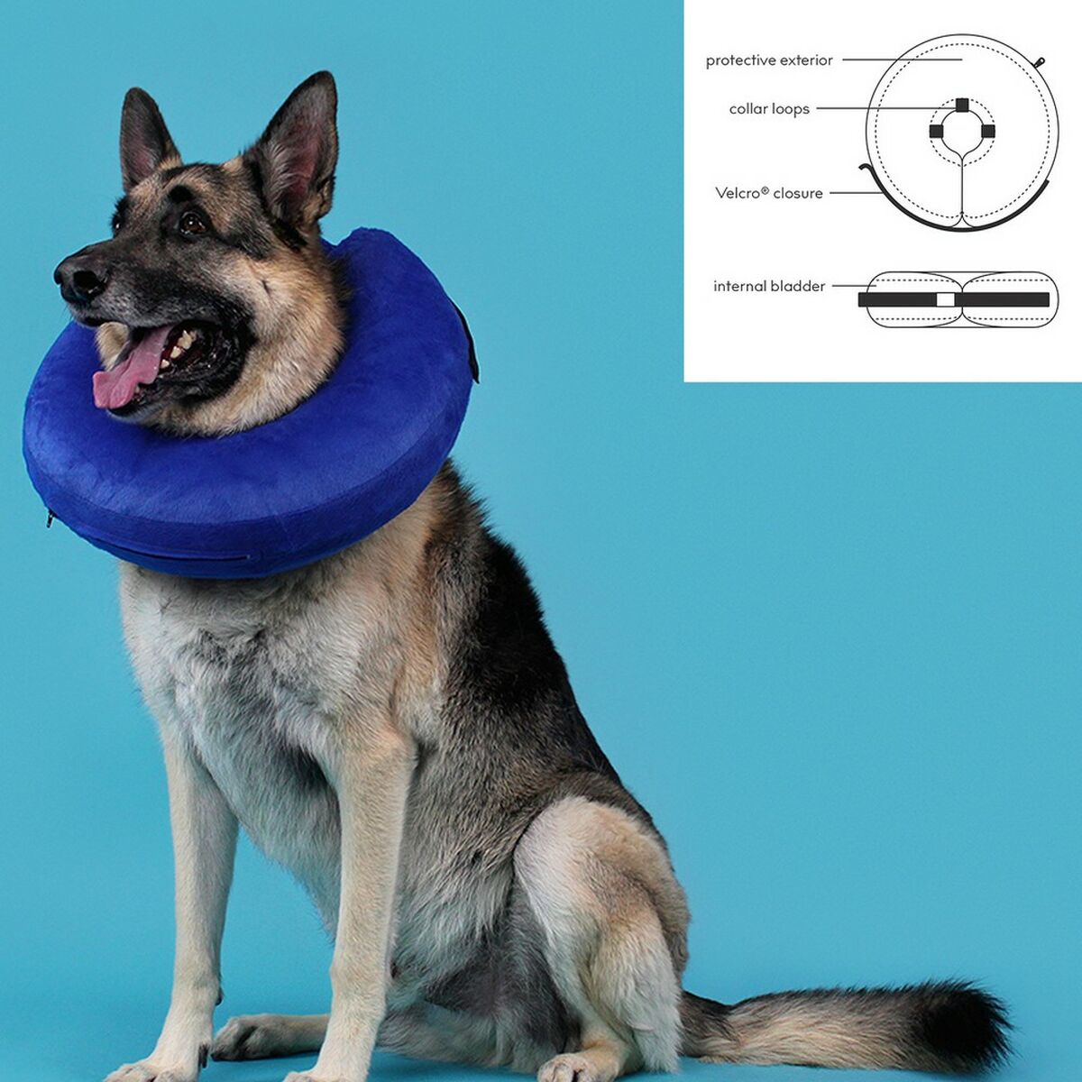 Recovery Collar for Dogs KVP Kong Cloud Blue Inflatable (33-46 cm)-1