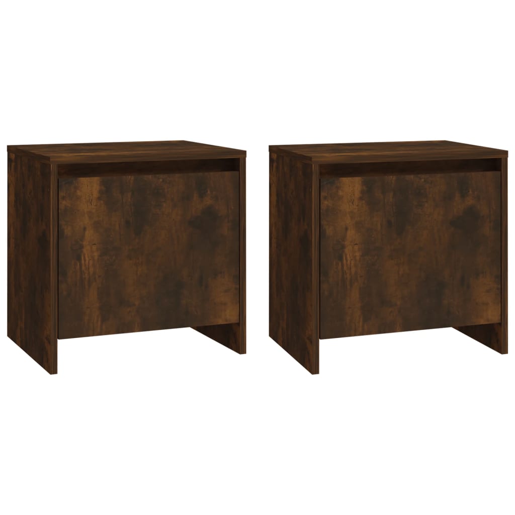 NNEVL Bedside Cabinets 2 pcs Smoked Oak 45x34x44.5 cm Chipboard-1