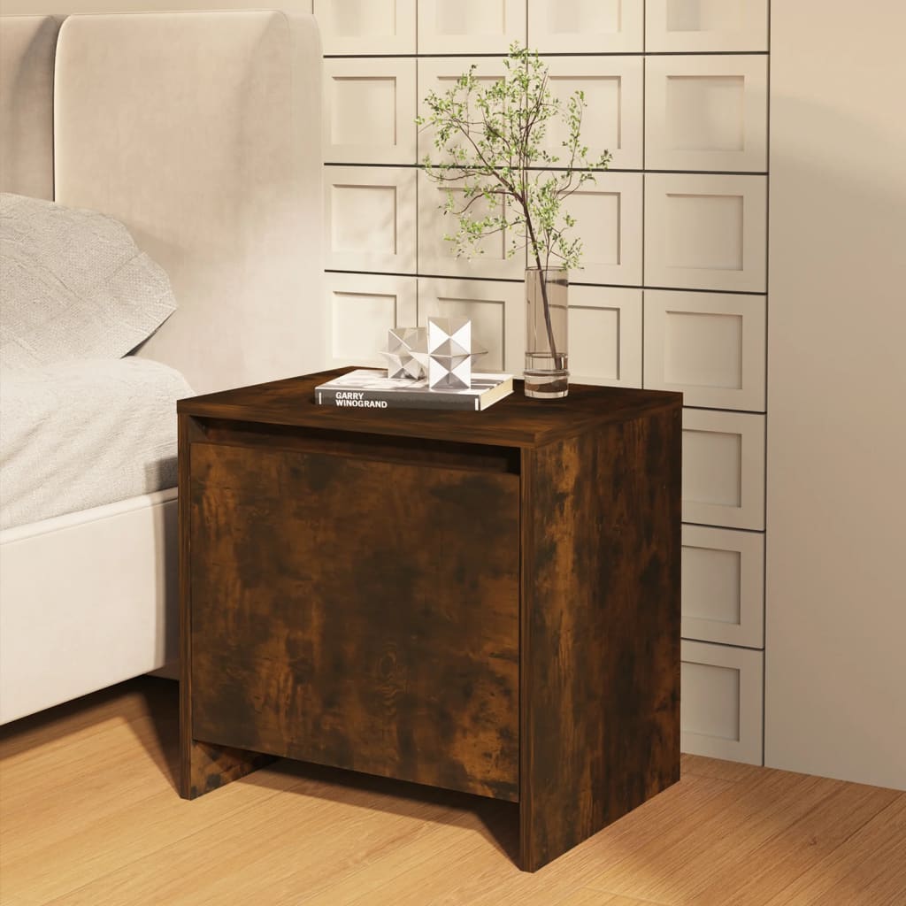 NNEVL Bedside Cabinets 2 pcs Smoked Oak 45x34x44.5 cm Chipboard-2
