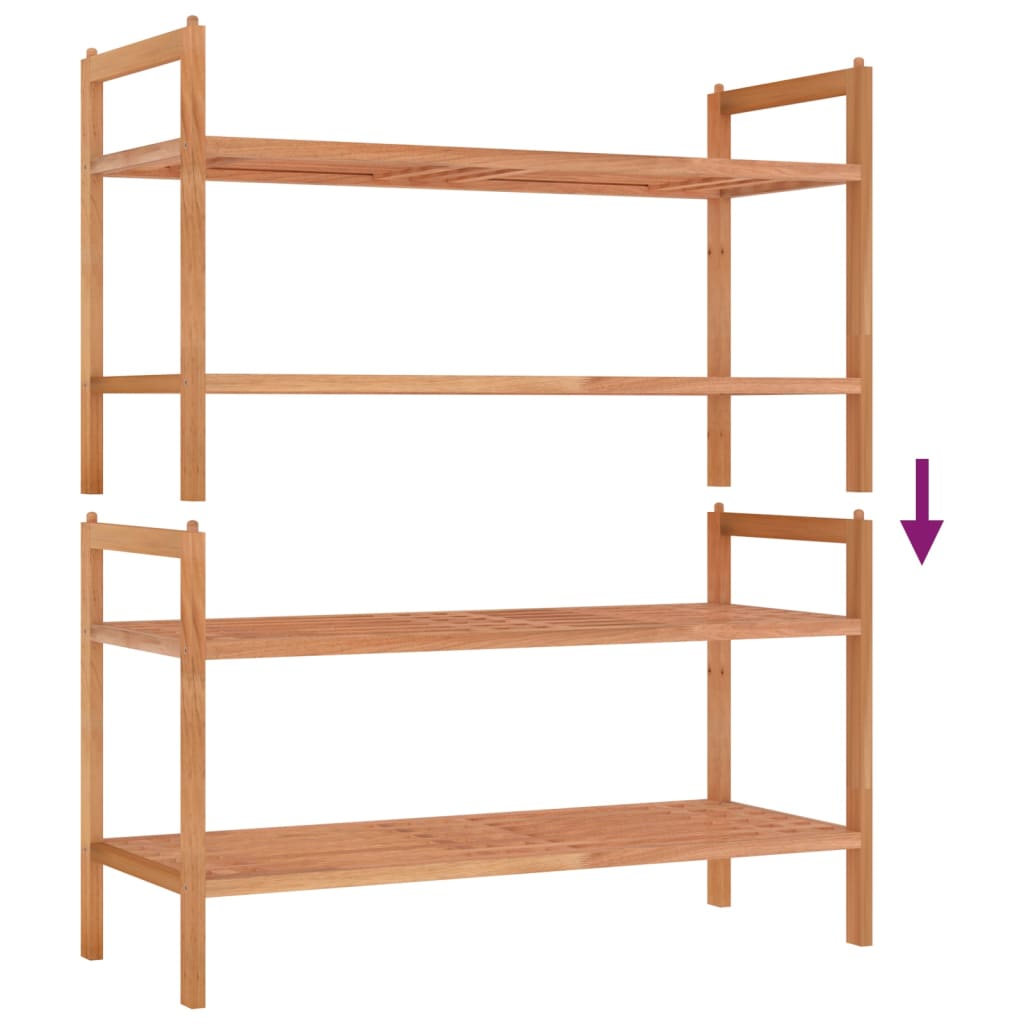 NNEVL Shoe Racks 2 pcs 69x27x41 cm Solid Wood Walnut-4