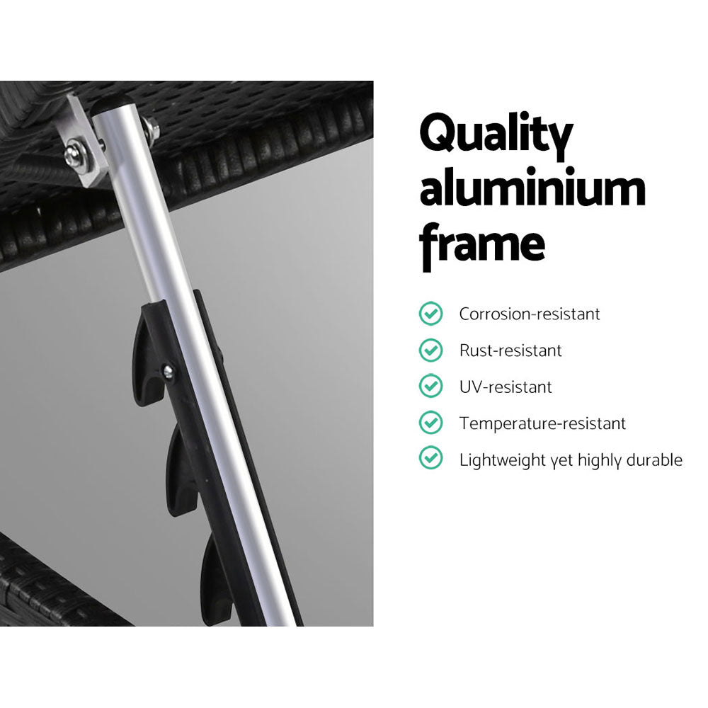 NNEDSZ Outdoor Sun Lounge Furniture Day Bed Wicker Pillow Sofa Set-1