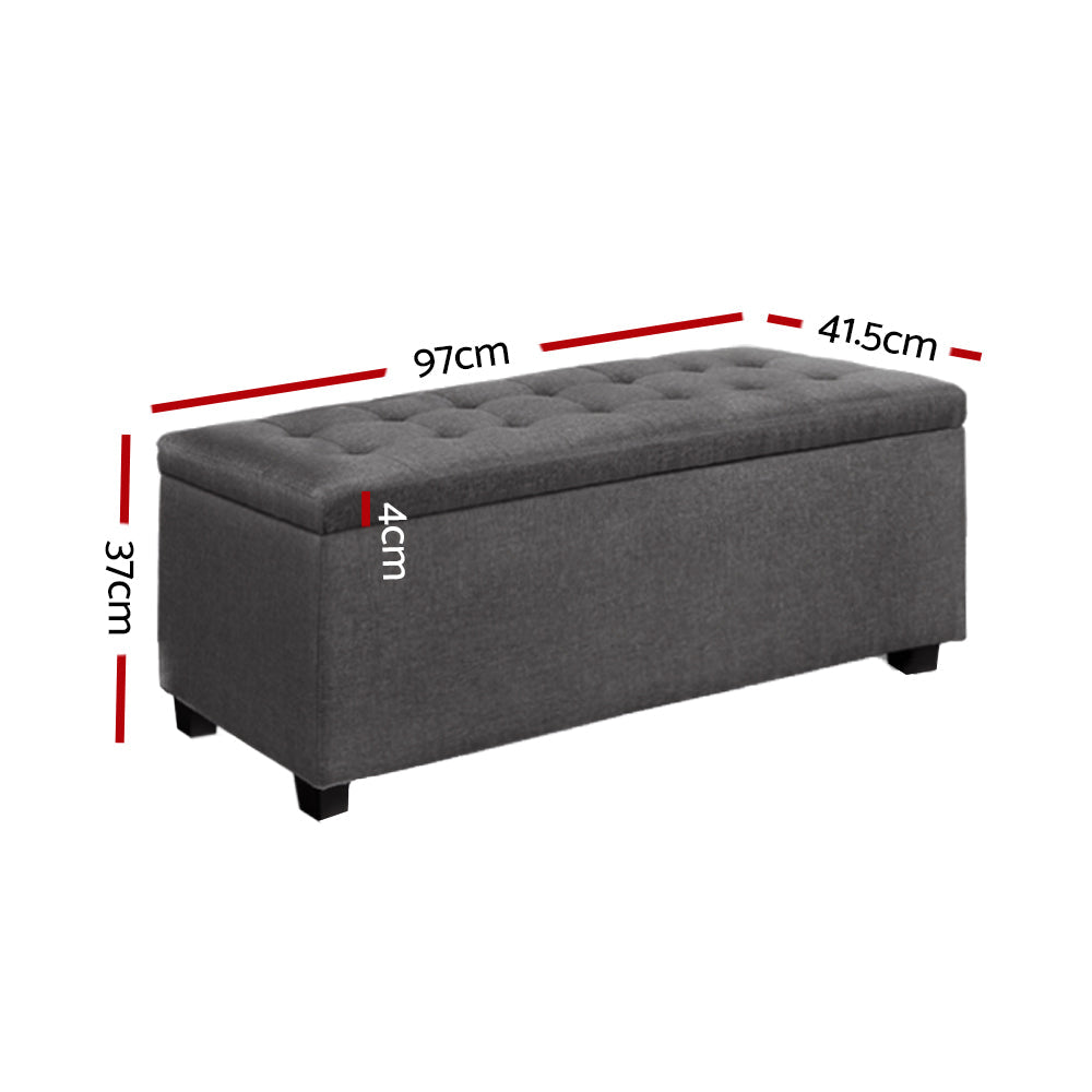 NNEDSZ Large Fabric Storage Ottoman - Grey-1