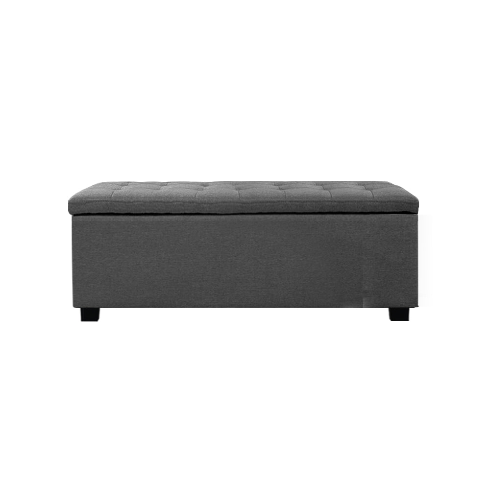 NNEDSZ Large Fabric Storage Ottoman - Grey-2